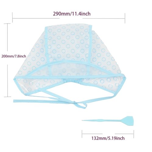 Hair Highlighting Cap, Blue Hair Coloring Frosting Dye Kit with Plastic Crochet Hook for Salon DIY Hair Dyeing Hairdressing