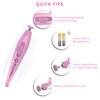 Electric Nail File Manicure & Pedicure Set: 2-Speed Battery Operated Nail File Kit w Portable Nail Drill Grinder, Buffer, Shaper, Polisher and Cuticle Pusher for Natural Finger Nails & Toe Nails Care