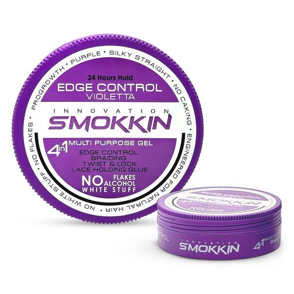 INNOVATION SMOKKIN Strong Hold Hair Gel, Edge Control, Braiding Gel, Locking & Twist Styling Wax, Versatile Styling Locking Gel Applicable To Diverse Hair Types. (Violetta 5.09 Fl oz)
