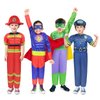 Teuevayl Boys Muscle Chest Dress up Costumes Set Trunk with Superhero, Policeman, Fireman, Kids Pretend Role Play , Boys Dress up Clothes for Kids Ages 4-7