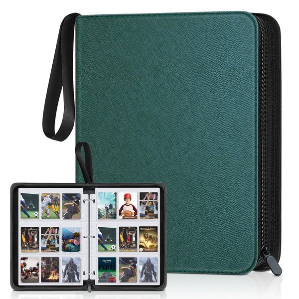 900 Pockets Card Binder, Trading Card 9 Pocket Durable Card Holder Album, Baseball Card Protectors for MTG,TCG, Game Cards, Sports Cards (Cyan)