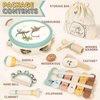 Baby Musical Instruments for Toddlers, Montessori Wooden Toys for 2 Year Old, 18 Months Xylophone Maracas Percussion Toy Set with Storage Bag, Christmas Birthday Gifts for Boys Girls Age 2-4