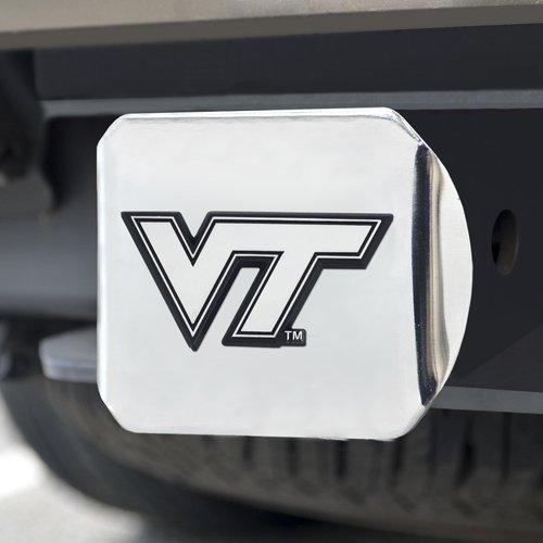 FANMATS 15106 Virginia Tech Hokies Chrome Metal Hitch Cover with Chrome Metal 3D Emblem