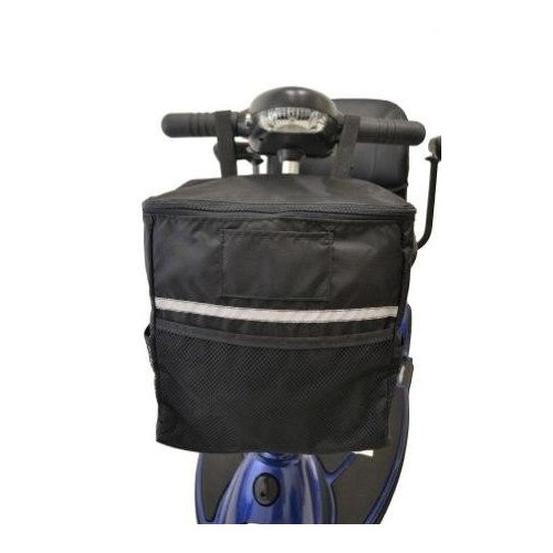 Diestco Soft Basket Scooter Accessory | Storage Bag Easily Attaches To Mobility Scooter Tiller | Storage For Personal Belongings, Valuables, Groceries, Etc.