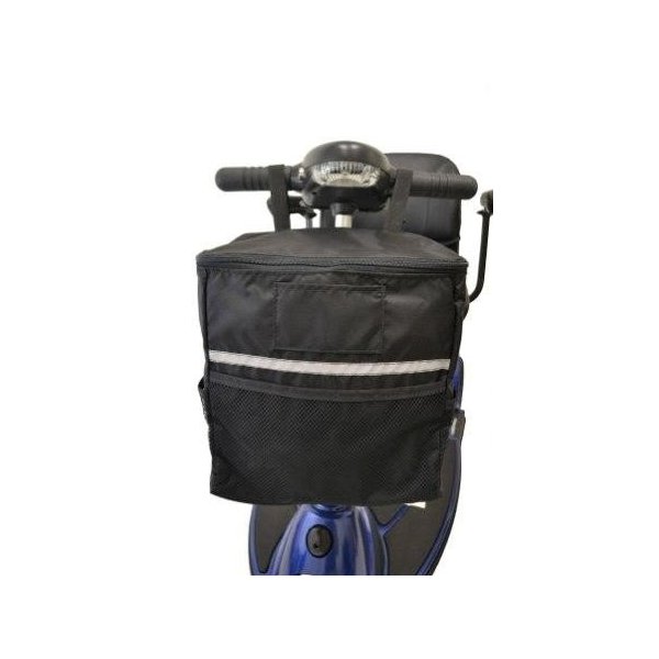 Diestco Soft Basket Scooter Accessory | Storage Bag Easily Attaches To Mobility Scooter Tiller | Storage For Personal Belongings, Valuables, Groceries, Etc.