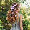 KorViSHOW 33 Pieces Flower Clip with Butterfly Clip Set Handmade Rose Hair pins Bride Hair Claw Clip Colorful Butterfly Barrettes for Women Girls(Blue Purple)