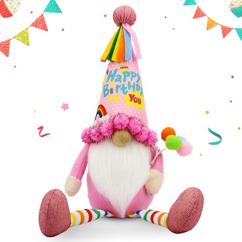 Funny Birthday Gifts for Women, Her, Mom, Girls, Women Friendship, Sister, Wife, Mother, Grandma - Happy Birthday Decorations for Party, Table - Birthday Plush Gnomes Couple - Birthday Decor