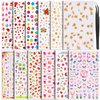 Teenitor Nail Art Stickers Self-Adhesive, 12 Sheets Flower Nail Stickers Butterfly Nail Decals Nail Stickers for Kids Flower Butterfly Stars Fruits Leaves Nail Decoration Stickers for Women Kids