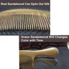 Natural Green Sandalwood Hair Comb - Anti-static Natural Sandalwood Hair Detox Wooden Comb (Wide Teeth)