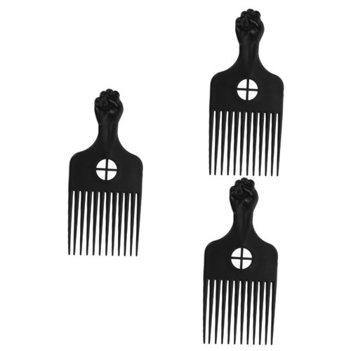 FRCOLOR 3pcs hair comb hair picks for curly hair wooden comb brushing beard pick for black men hair picks for men combs for men hair styling tools mens comb plastic man curls curling comb