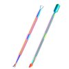 2PCS Cuticle Pusher and Cutter Remover, Xunxmas Salon Nail Scraper for Gel Polish, Stainless Steel Manicure and Pedicure Cleaner Tool for Fingernail and Toenail (Colorful)