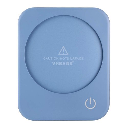 VOBAGA Coffee Mug Warmer, 4 Hours Auto Shut Off Cup Warmer for Office Home Desk Use with 3 Temperature Settings, Electric Beverage Warmer for Cocoa,Tea, Milk, Soup, Sky Blue (No Cup)