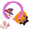 Halloween Baby Teether Cute Ghost & Bat Design, Safe BPA-Free Silicone Teething Toy for Babies, Easy-to-Hold, Soft Beads, Dishwasher Safe, Perfect for Parent-Child Bonding Halloween Baby Teething Toy