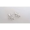 Set of 2 extra small silver flower metal alligator hair clip for fine thin hair