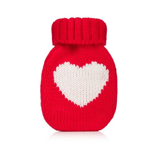 Mini Hottie Hand Warmer Re-usable Knitted Hand Warmer Hot Pack, Heart Red