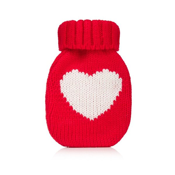 Mini Hottie Hand Warmer Re-usable Knitted Hand Warmer Hot Pack, Heart Red