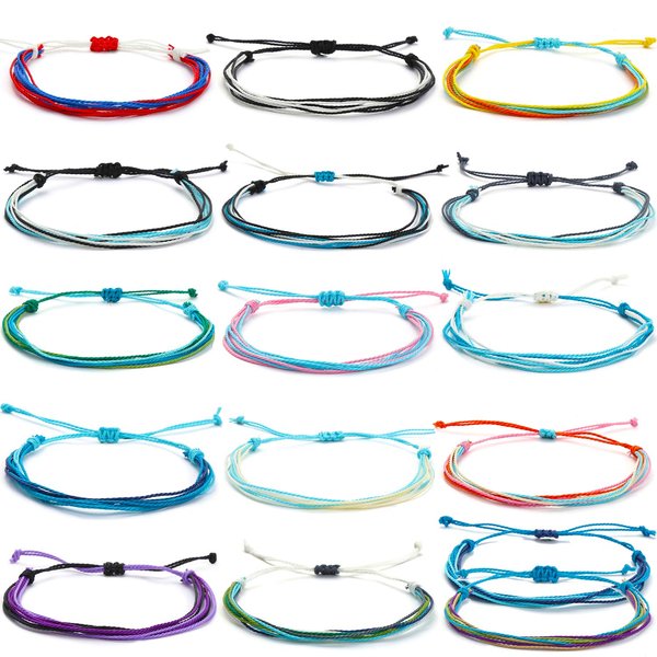 Starain 16Pcs Colorful String Bracelets for Women Girls Beach Handmade Waterproof Braided Rope Bracelets Set Adjustable