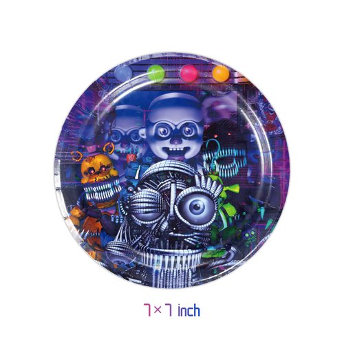 GYSIXGAOSU 40Pack Five Nights Party Supplies Party Supplies include 20 plates, 20 napkins for the Five Nights Party Supplies birthday party Decoration