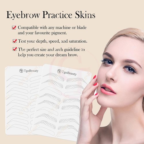 4pcs Double Sided White Silicone Nano Hair Stroke Practice Skin Permanent Makeup Microblading Practice Pad Sheets for Eyebrow Training (4pcs)