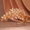 Yean Gold Leaf Crown Wedding Headband Leaves Bridal Headpiece Flower Festival Hair Accessories for Women and Girls (Gold)