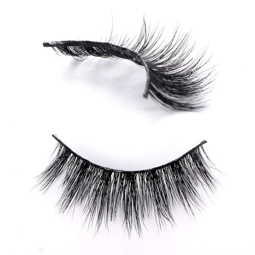 Mink Lashes 17mm 3D Reusable Natural Look Eyelashes Dramatic Eyelashes for Halloween, Christmas, 2 pair (GLUE IS NOT INCLUDED)
