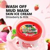 AICHUN BEAUTY Ice Cream Facial Wash Off Mud Mask Oil-Control Deep Cleaning Moisturizing Exfoliation Blackhead Skin Care 100g 3.38FL. OZ (STRAWBERRY & MILK)