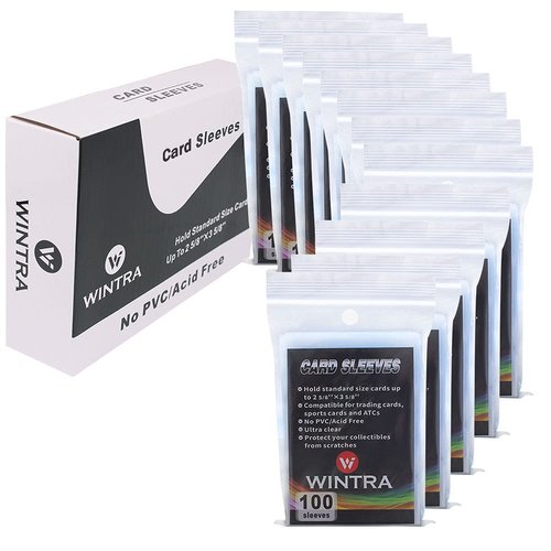 WINTRA Ultra Clear Penny Card Sleeves,2-5/8 x 3-5/8'' Soft Card Protectors for Baseball Cards and Other Sports Cards (1200 Count)