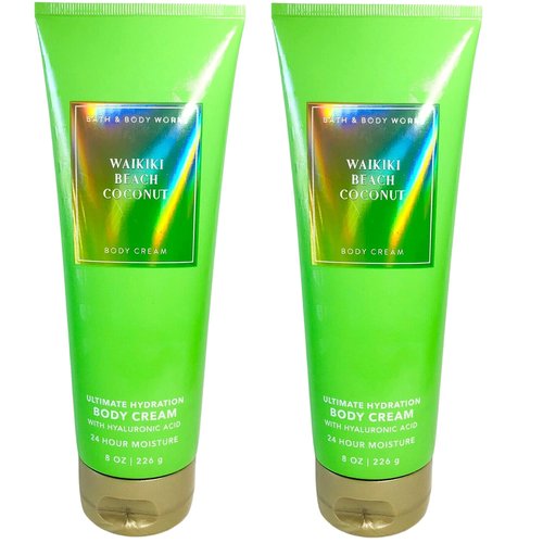 Bath and Body Works Gift Set of of 2 - 8 oz Body Cream - (Waikiki Beach Coconut)