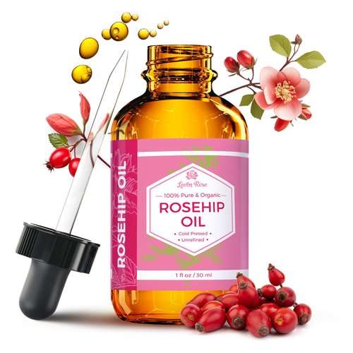 Leven Rose Rosehip Seed Oil for Face 1 oz - Pure Rosehip Oil for Face - Unrefined Cold Pressed Rosehip Oil for Body - Nighttime Face Moisturizer for Hair, Skin & Nails