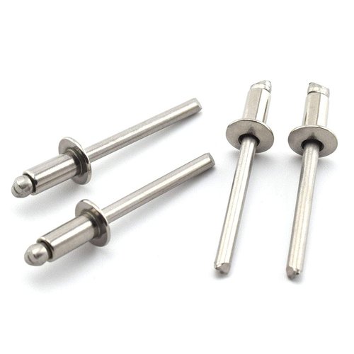 SDTC Tech Stainless Steel Blind Rivets 3/16" x 1/4" (6-4) Open End Type Pop Rivet Grip Range 3/16-1/4 inch (50 pack)