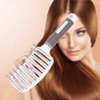 Hair Brush, Curved Paddle Detangling Hair Brush Massage Hairbrush Vent Styling Brush Big Bend Anti static Hair Comb for Curly Straight Hair (White)
