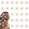 HINZIC 24pcs Daisy Hair Clips, Small Sun Flower Hairpins,Mini Flower Hair Clips Bridesmaid Girls Women Hair Accessories for Beach Wedding Decor, 38mm White