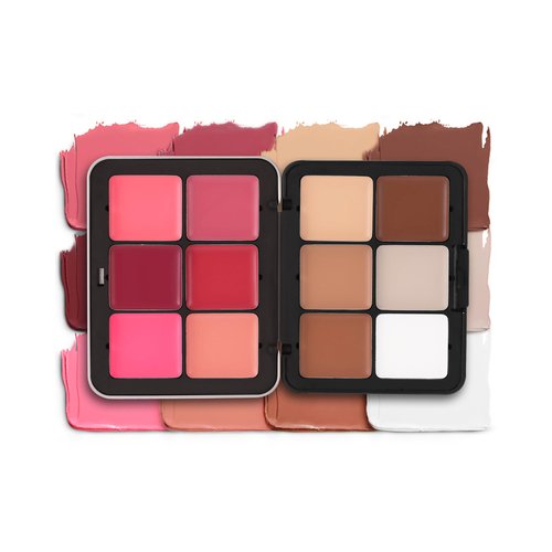 Cream Blush Contour Palette-12 Color Correcting Concealer Bronzer Blusher Palette,Longlasting Waterproof Blendable Matte Finish Blush Highlighter and Contour Palette,Christmas Makeup Gift for Women