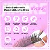JIMIRE Self Adhesive Eyelashes Clear Pre-Glued Mink Lashes Fluffy Russian D Curl Strip Lashes Natural Look Like Eyelash Extensions Wispy Press-on Self- Adhesive Lashes 3 Pairs Pack