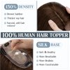 Benehair Human Hair Toppers for Women 100% Remy Human Hair 150% Density No Bangs Hair Topper 7 * 13 CM Silk Base Clip in Hair Pieces for Women 10 Inch #4 Medium Brown