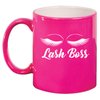 Daylor Lash Boss Makeup Lash Extension Artist Ceramic Coffee Mug Tea Cup Gift (11oz Hot Pink)