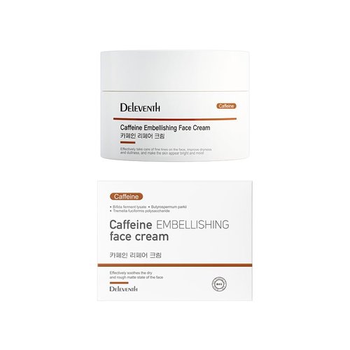 DEleventh Korean Brand Caffeine Vitamin E Repair Face Cream 30g / Anti-Oxidation, Improve Dryness and Dullness, Brighten Skin, Easily Absorbed, Reveal Radiant and Nourished Skin