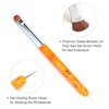 French Manicure Brush -Two Way Nail Art Brush with Dotting Manicure Tool for Manicure Cuticle Clean Up Nail Art Design- Professional Nail Salon Quality Brush, Nail Dotting Pen (10#, Orange)