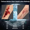 Halloween Face Tattoos Fake Scars Sticker Vampire Costumes Woman Accessories, Scary Temporary Tattoo Zombie Makeup Kit Adult Kids Party Favors Realistic Wounds Make Up Cosplay Decorations Chucky