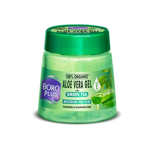 BOROPLUS Organic Aloe Vera Gel with Green Tea | Moisturizing Gel for Face, Body &amp; Hair | Moisturi...