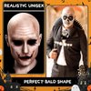 Wavwavw 3 Set Bald Caps Makeup Latex Bald Head Wig Cap Bald Hat Cosplay Makeup Costume Accessories for Women Men, Pink and Beige