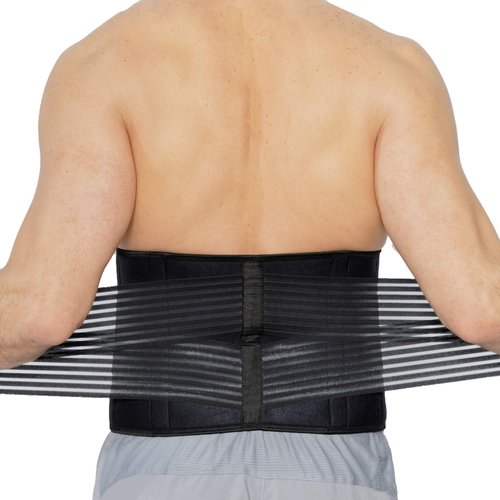 NeoTech Care Neoprene Back Brace for Optimal Support and Pain Relief - Adjustable Compression Belt for Lumbar Stability - Comfortable and Breathable Lower Back Support (Black, Size XL)