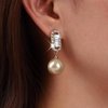 Sttiafay Vintage Crystal Pearl Earrings Gold Pearl Drop Earrings Cz Rhinestone Stud Earrings Pearl Bridal Earrings Jewelry for Women