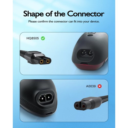 Charger-Cord Fit for Philips Norelco HQ8505 Series 5000 7000 3000 9000 Shaver Trimmer Razor Power Cord