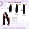LaaVoo Hair Extensions Clip ins Real Human Hair Jet Black Clip in Hair Extensions Black Women 16 Inch Clip in Hair Extensions Real Human Hair Silky Straight Double Weft 5pcs 80G