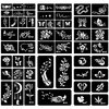 6 Sheets Temporary Tattoo Stencils Kit - Henna Stencils Set for Kids and Adults, Featuring Flowers, Snakes, Hearts, and Feather Patterns - Ideal for Birthday, Halloween, Christmas Party Favors