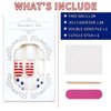 4th of July Press On Nails Medium Patriotic Press On Nails Independence Day Nails Red White and Blue Star Striped Nails Square White False Nails Full Cover Coffin for Women Girls