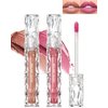 Glitter Liquid Lipstick Lip Gloss-2Pcs Pink Nude Shimmer Matte Lipstick for Women, Long Lasting Waterproof Non-Stick Cup Lipstick, High Pigment Sparkly Glossy Tint Lip Gloss Lip Glaze for Party-07+08