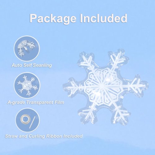 Snowflake Balloons Foil Winter Balloons Pack of 4 Winter Wonderland Decorations Winter Christmas New Year Theme Birthday Party Decorations Winter Ski Skate Sports Decorations