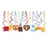 30Pcs Oktoberfest Swirl Theme Party Decoration,Hanging Swirl Ceiling Whirl Oktoberfest Decorations for Oktoberfest Party Supplies,Sausage,Beer,Gold Dress,Leather Pants Party Hanging Decor